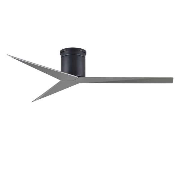 Eliza-H Matte Black Flush Mount Ceiling Fan with Brushed Nickel Blades, image 4