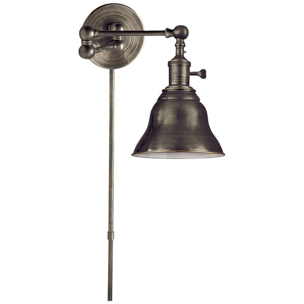 Boston Swing Arm in Bronze with Sle Shade by Chapman and Myers, image 1