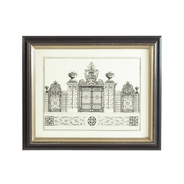 Black and Gold Grand Garden Gate IV Print, image 1