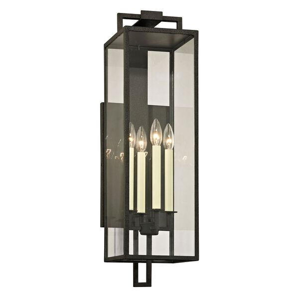 Beatty Forged Iron Four-Light Outdoor Wall Sconce, image 1