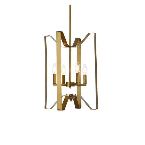 Hoffman Brass Four-Light Pendant, image 3