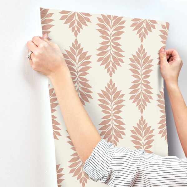 Waters Edge Coral Broadsands Botanica Pre Pasted Wallpaper - SAMPLE SWATCH ONLY, image 4