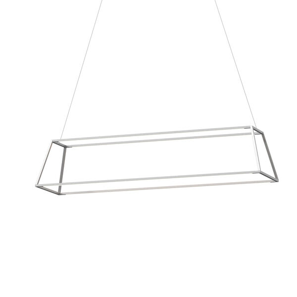 Z-Bar Silver 14-Inch Soft Warm LED Rectangle Pendant, image 2