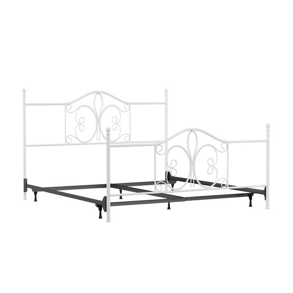 Ruby Textured White King Complete Bed With Rails, image 9