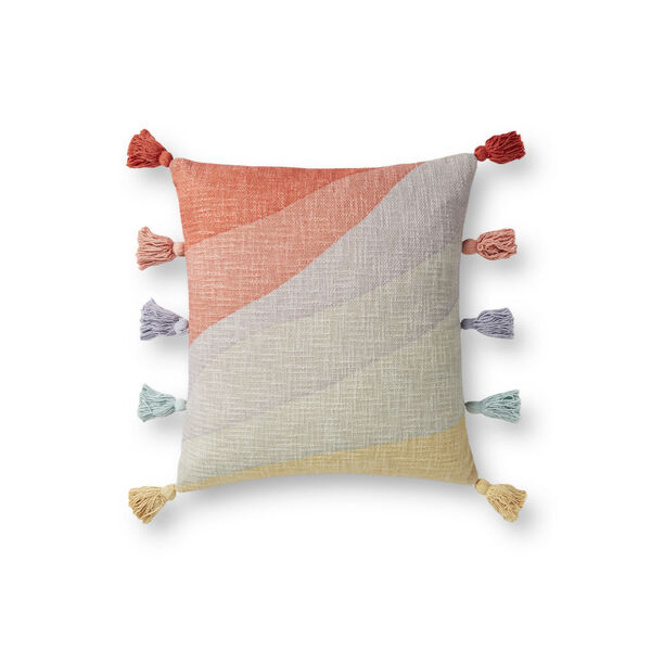 Multicolor 18 In. x 18 In. Throw Pillow with Tassels, image 1