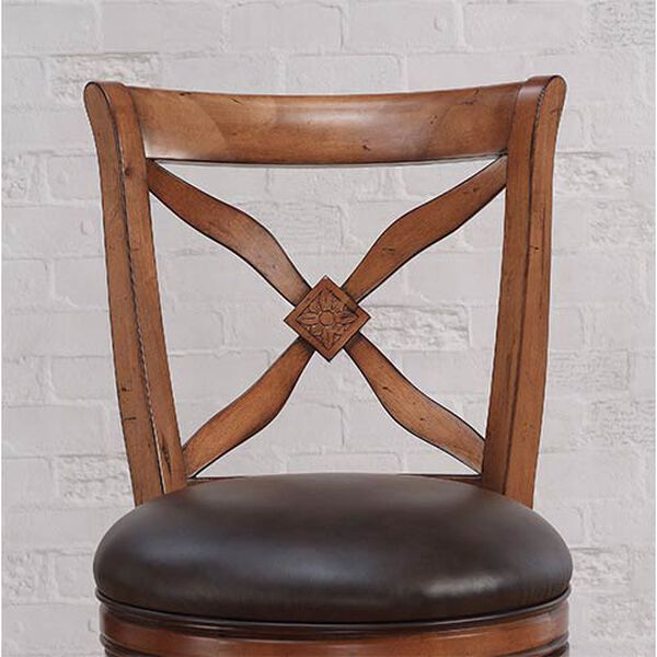 Provence Light Oak Counter Stool with Bourbon Bonded Leather Seat, image 3