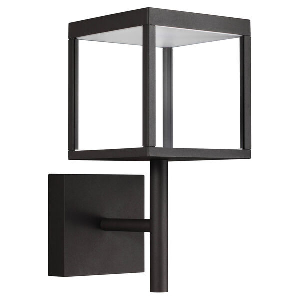 Reveal Black 7-Inch Led Outdoor Square Wall Sconce With Clear Glass, image 1