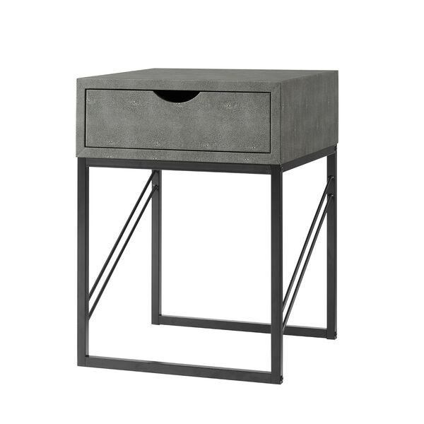 Grey and Black Side Table with One Drawer, image 6
