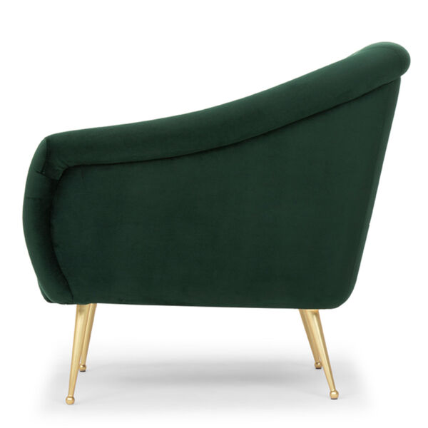 Lucie Emerald Green and Gold Occasional Chair, image 3