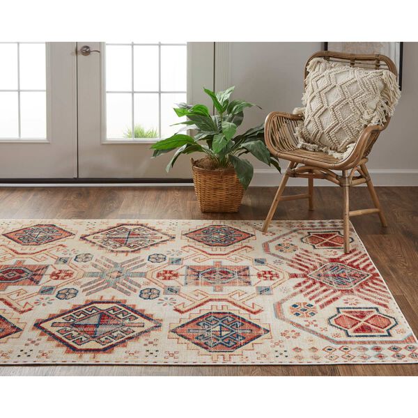 Nolan Ivory Red Tan Rectangular 4 Ft. 3 In. x 6 Ft. 3 In. Area Rug, image 4