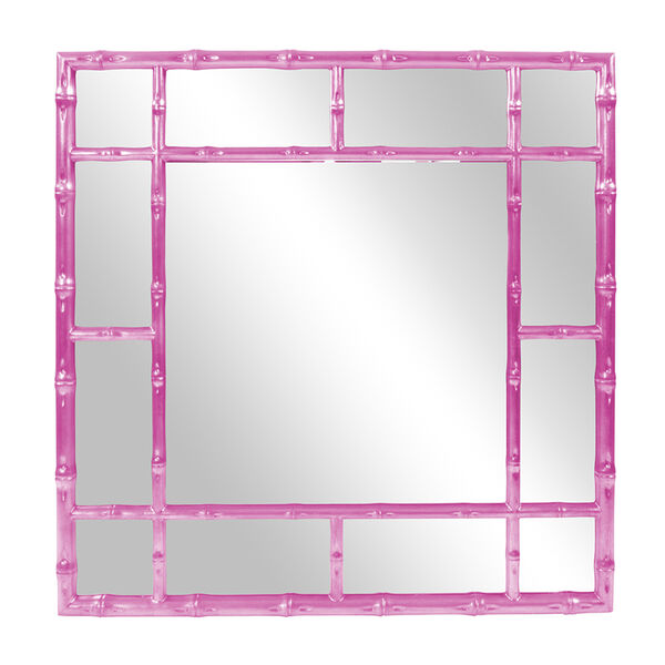 Bamboo Glossy Hot Pink Mirror, image 1