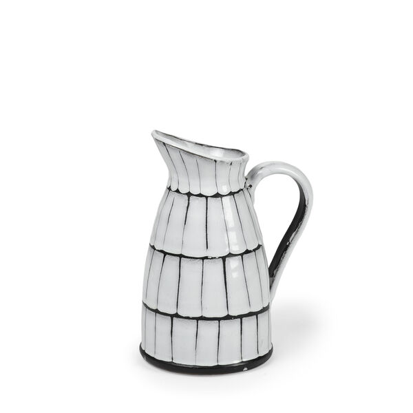 Lome White and Black 10-Inch Ceramic Jar, image 1