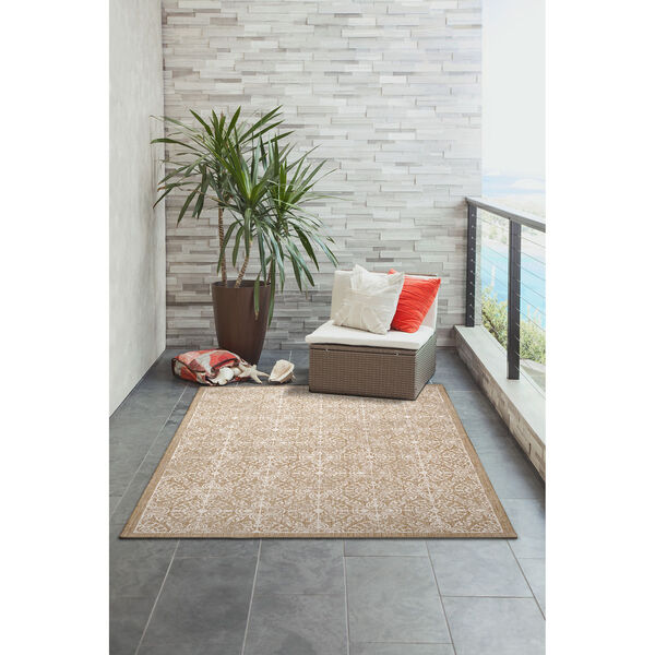 Carmel Antique Tile Sand Rectangular: 3 Ft. 3 In. x 4 Ft. 11 In. Indoor Outdoor Rug, image 4