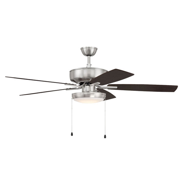 Pro Plus Brushed Polished Nickel 52-Inch LED Ceiling Fan with Frost Acrylic Pan Shade, image 5