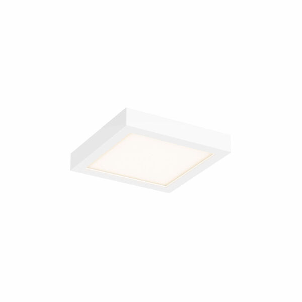 White Six-Inch Sqaure Indoor Outdoor LED Flush Mount, image 1