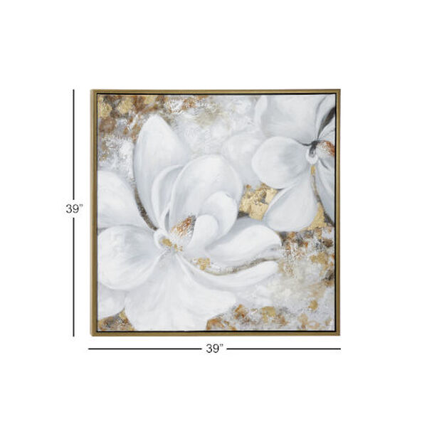White Flower Canvas Wall Art, 40-Inch x 40-Inch, image 3