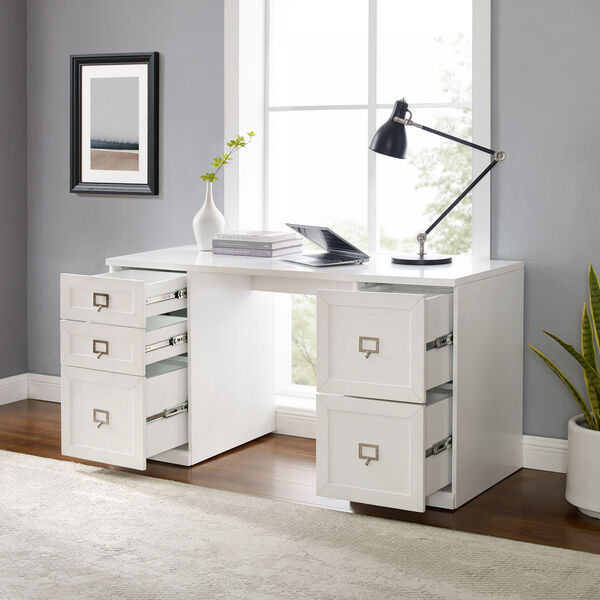Harper White File Cabinet Desk, image 5