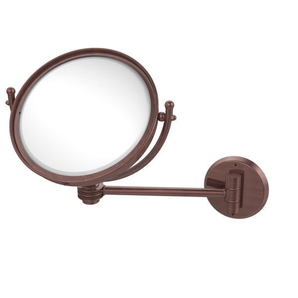 8 Inch Wall Mounted Make-Up Mirror 4X Magnification, Antique Copper, image 1