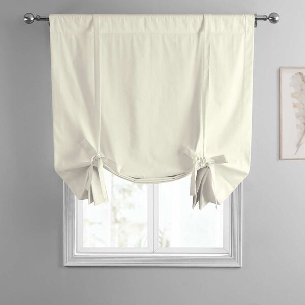 Solid Cotton Tie-Up Window Shade Single Panel, image 3