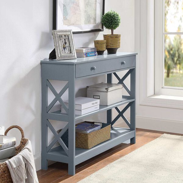 Oxford One Drawer Console Table in Gray, image 4