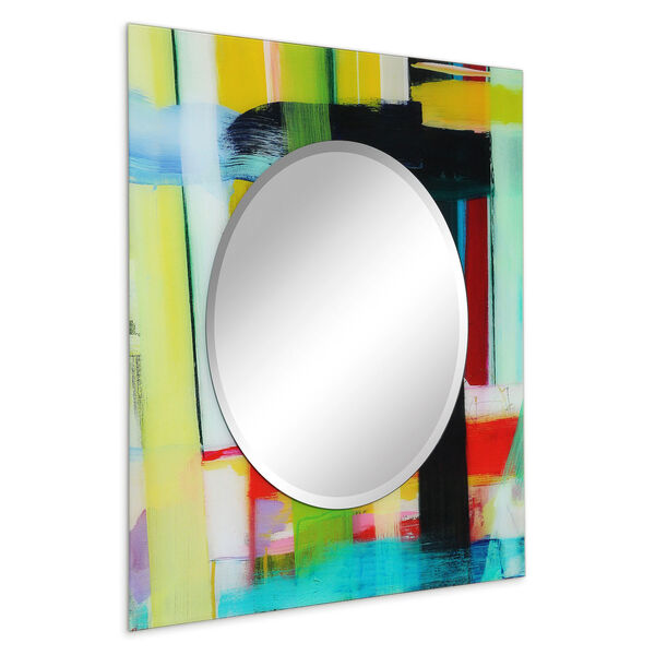 Shine Multicolor 36 x 36-Inch Round Beveled Wall Mirror, image 2