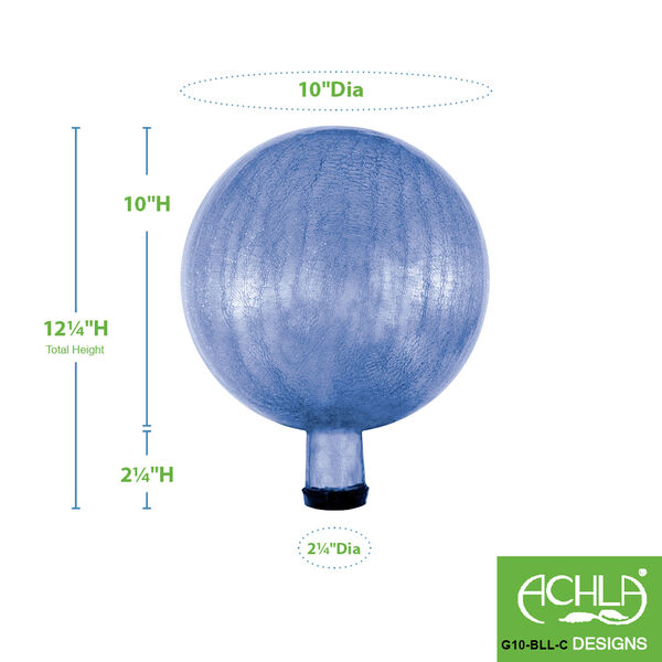 10 Inch Gazing Globe, Blue Lapis, Crackle, image 4