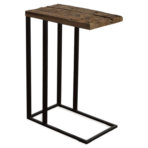 Union Black Brown Reclaimed Wood Accent Table, image 1