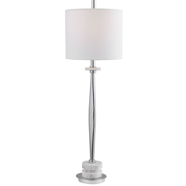Magnus Light Gray One-Light Buffet Lamp with Round Drum Hardback Shade, image 2