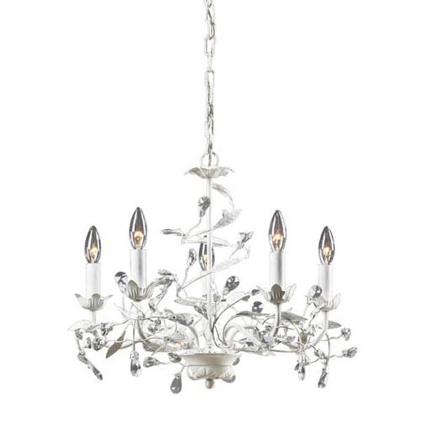 Circeo Five-Light Chandelier in Antique White, image 1