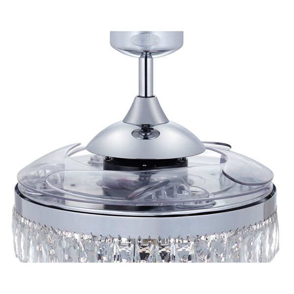 Veil Chrome 48-Inch One-Light Fandelier with Retractable Blades, image 7