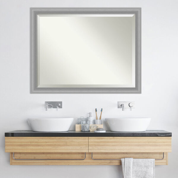 Peak Brushed Nickel 45W X 35H-Inch Bathroom Vanity Wall Mirror, image 6