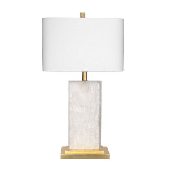Diana White and Gold Leaf One-Light Table Lamp, image 1