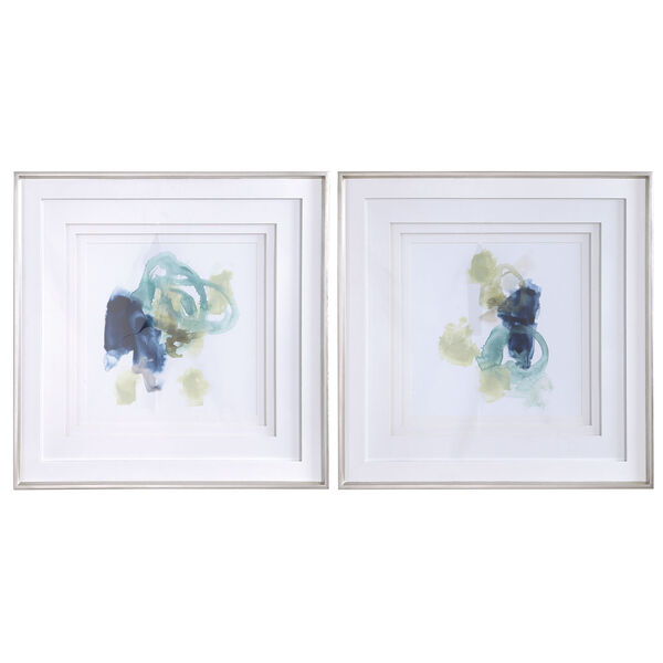 Integral Motion Teal and Yellow Framed Print, Set of 2, image 2