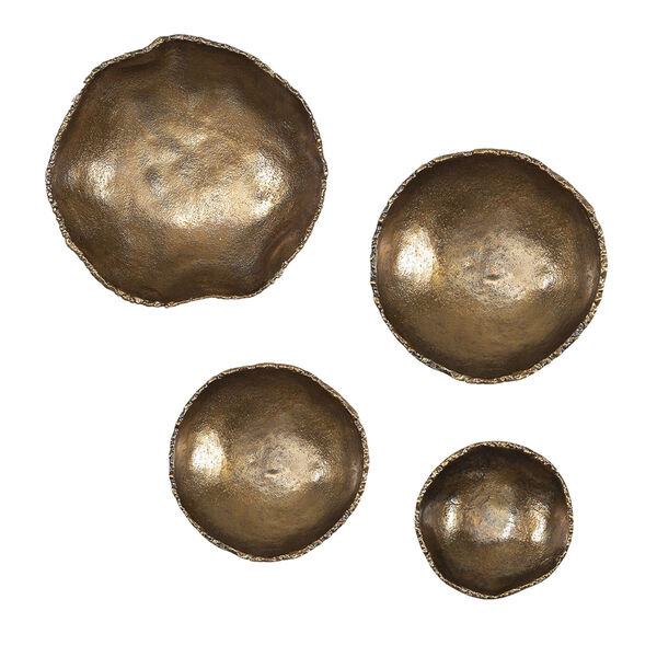 Lucky Coins Brass Wall Bowl, Set of 4, image 2