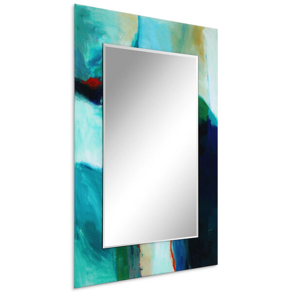 Sky Blue 48 x 36-Inch Rectangular Beveled Wall Mirror, image 2