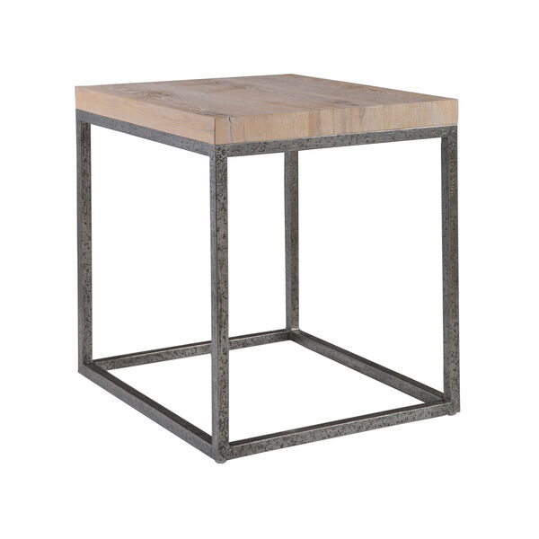 Signature Designs Natural and Distressed Iron Foray Square End Table, image 1