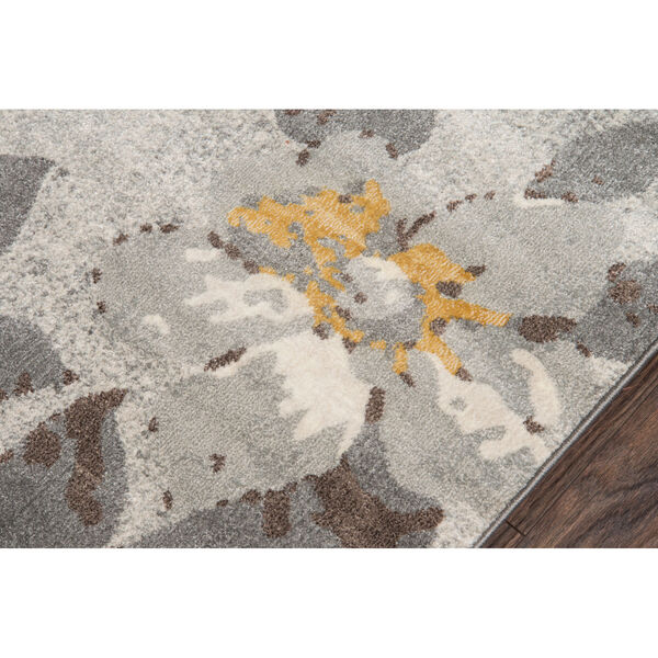 Luxe Gray Floral Rectangular: 5 Ft. 3 In. x 7 Ft. 6 In. Rug, image 4