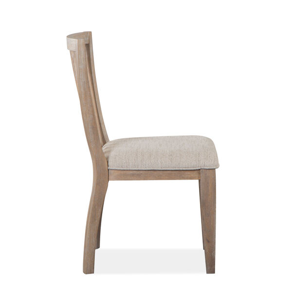 Ainsley Brown and White Dining Side Chair with Upholstered Seat, image 5
