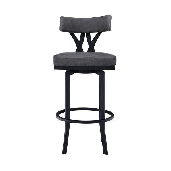Natalie Black and Vintage Gray 26-Inch Counter Stool, image 2