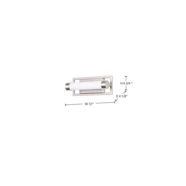 Canal Brushed Nickel 12-Inch Integrated LED Bath Strip, image 4