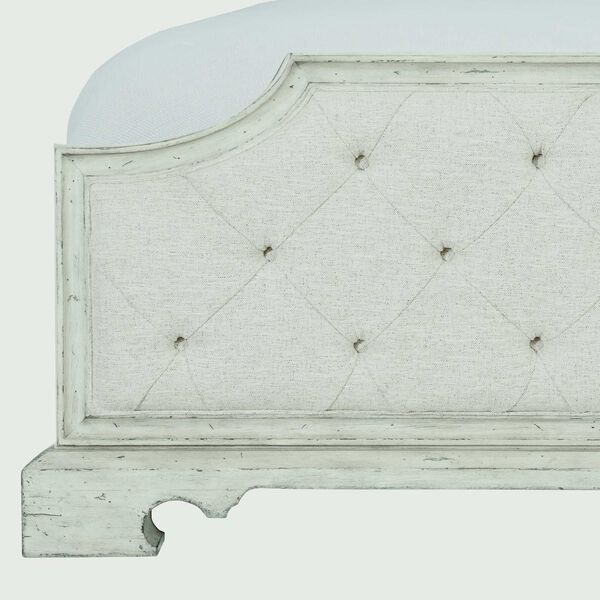 Mirabelle Whitewashed Cotton Upholstered Panel Bed, image 5