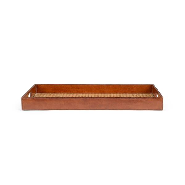 Natural Cognac Leather Tray, image 4
