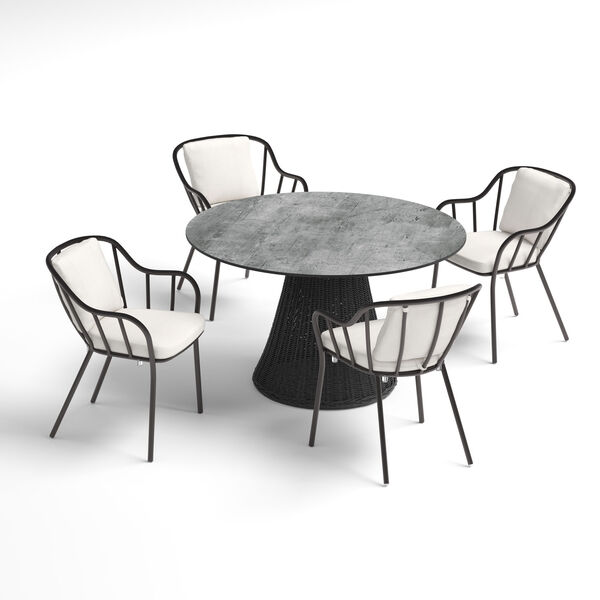 Tulle Carbon Shadow Outdoor Dining Set, Five-Piece, image 1