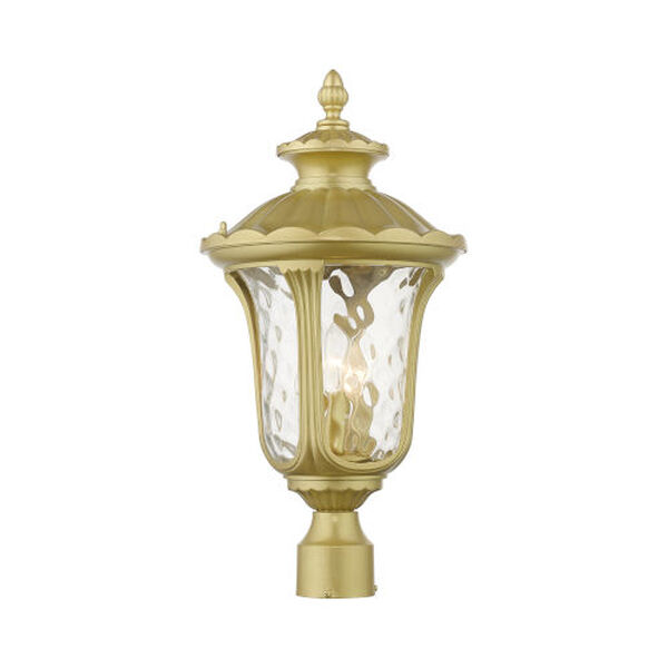 Oxford Soft Gold Three-Light Outdoor Post Top Lantern, image 1