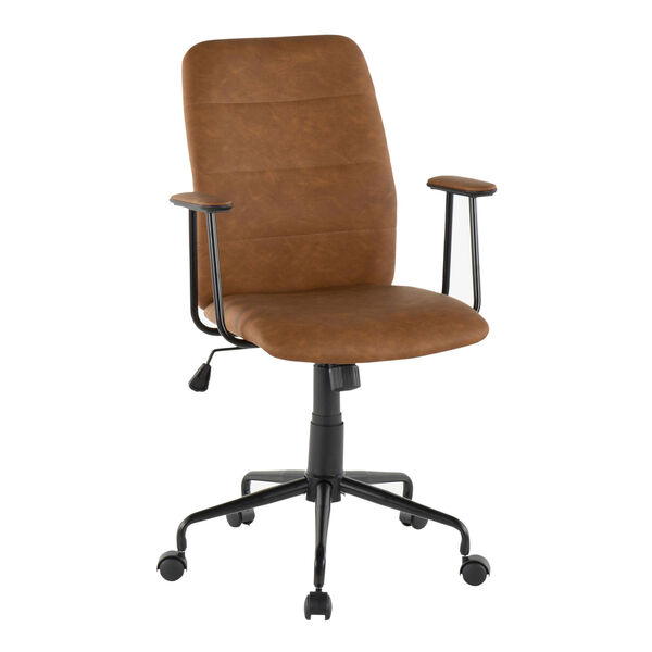 Fredrick Black and Brown Upholstered Office Chair, image 1