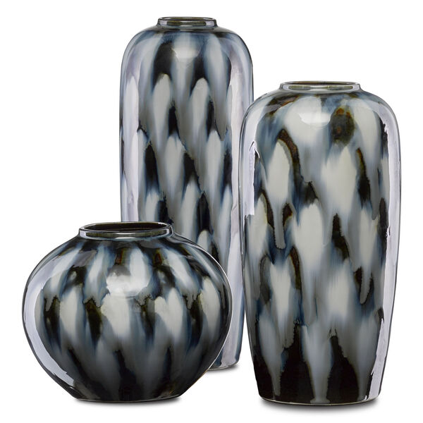 Minten Indigo and Gray Cloud Large Vase, image 3