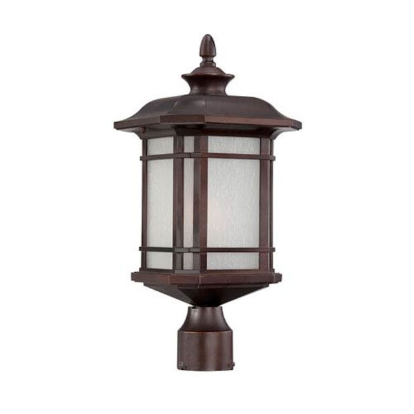 Somerset Architectural Bronze Medium 19.5-Inch Post Lantern with Frosted Clear Seeded Glass, image 1