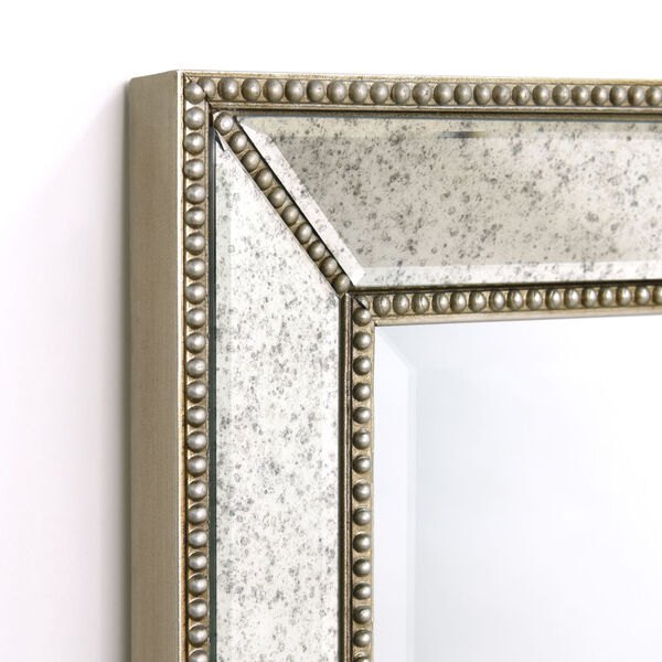 Champagne Bead Silver 36 x 24-Inch Beveled Rectangle Wall Mirror, image 5