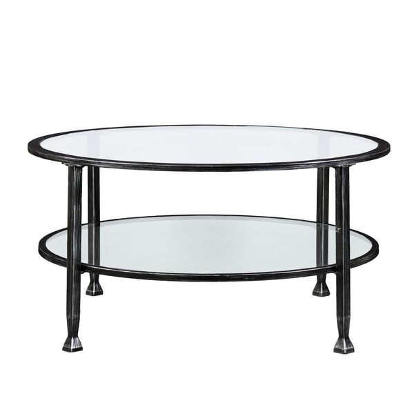 Jaymes Black Metal and Glass Round Cocktail Table, image 6