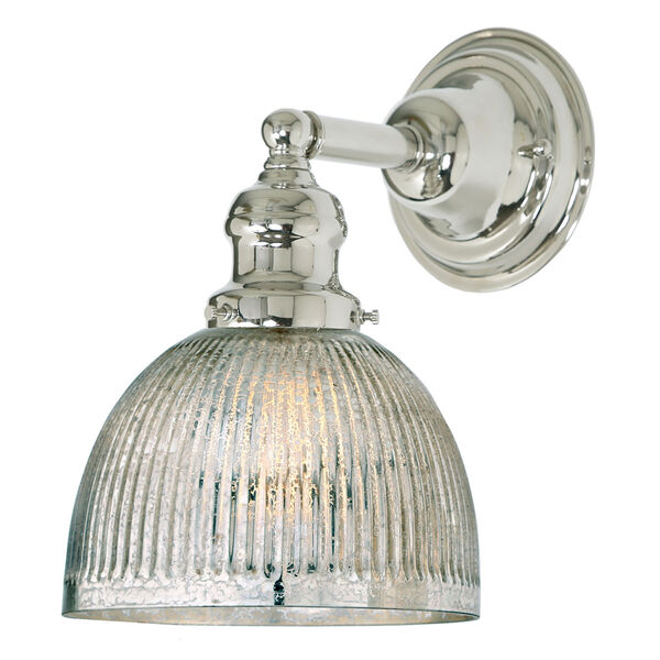 Union Square Polished Nickel One-Light Wall Sconce with Mercury Glass, image 1
